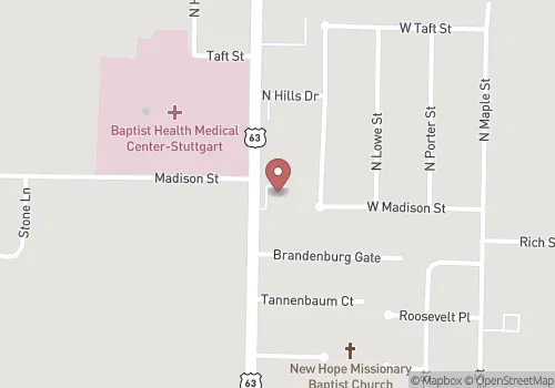Arkansas County Health Unit - Stuttgart Map