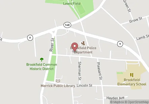 Brookfield Town Hall Map