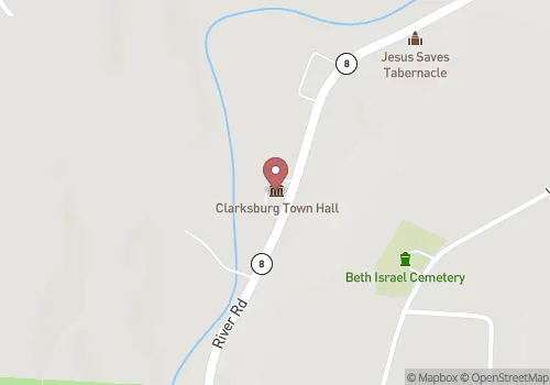 Town Clerk/Clarksburg Town Hall Map