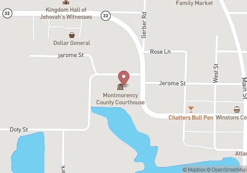 Montmorency County Clerk's Office Map